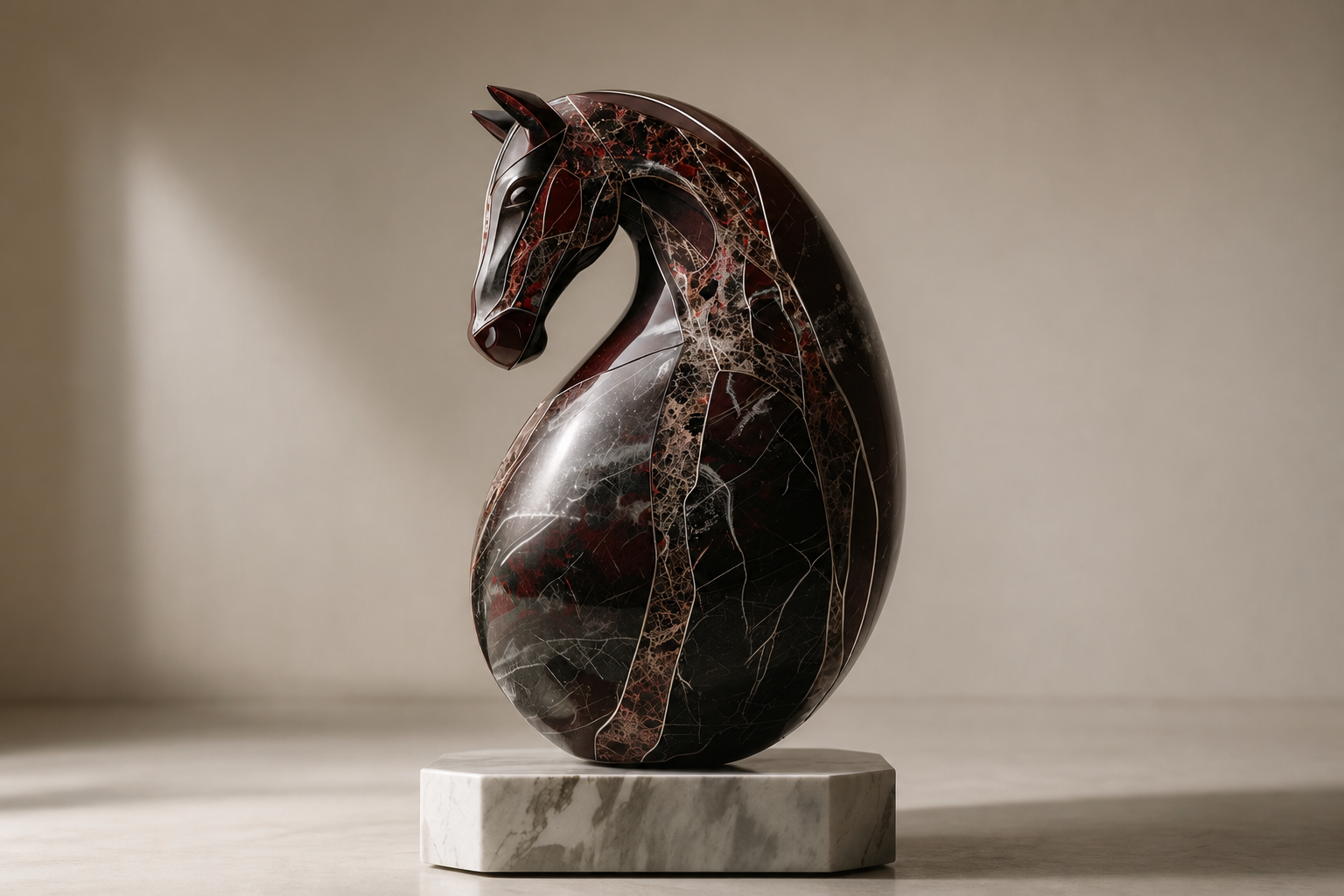 Aurora — Marble egg sculpture by 1-OPH