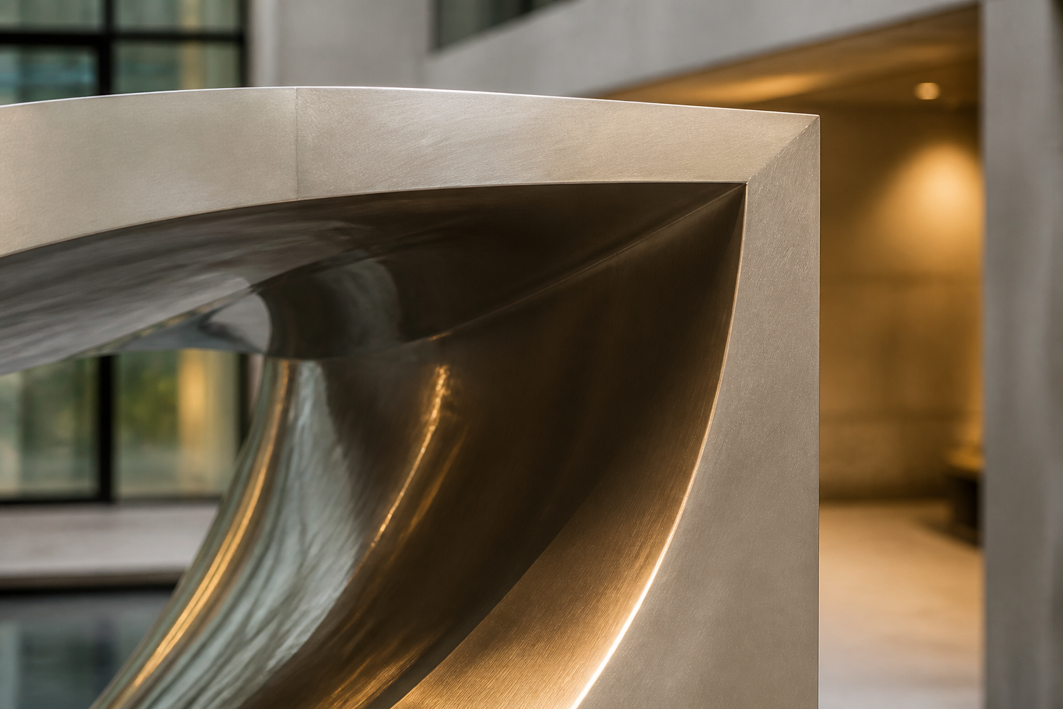 Zubeneh — Stainless steel on limestone sculpture by 1-OPH