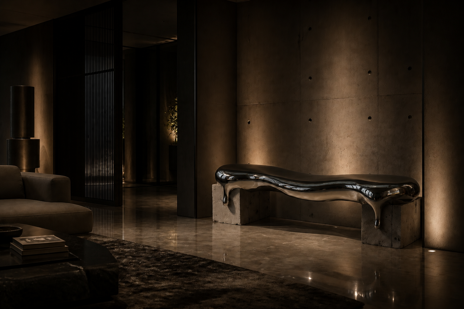 Onda — stainless steel 316 sculptural bench by 1-OPH