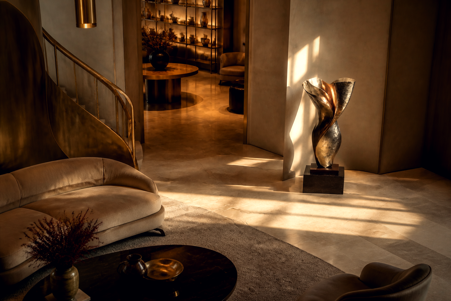 Alnair — Bronze on Nero Marquina marble sculpture by 1-OPH