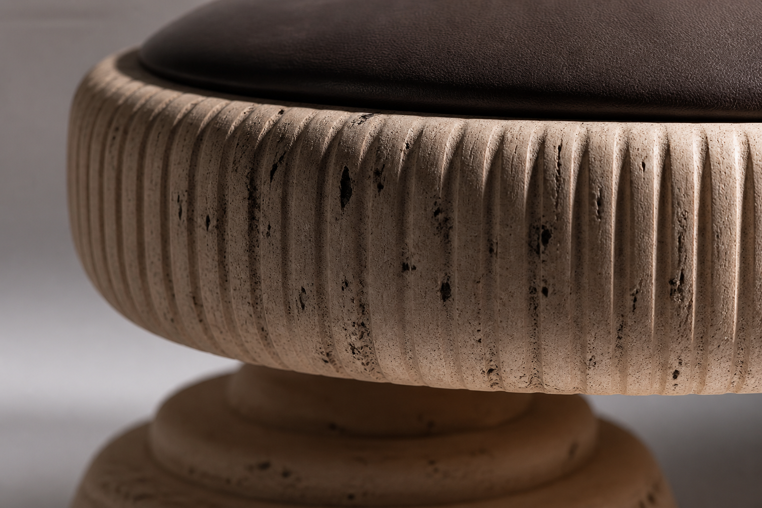 Riposo — travertine sculptural bench by 1-OPH