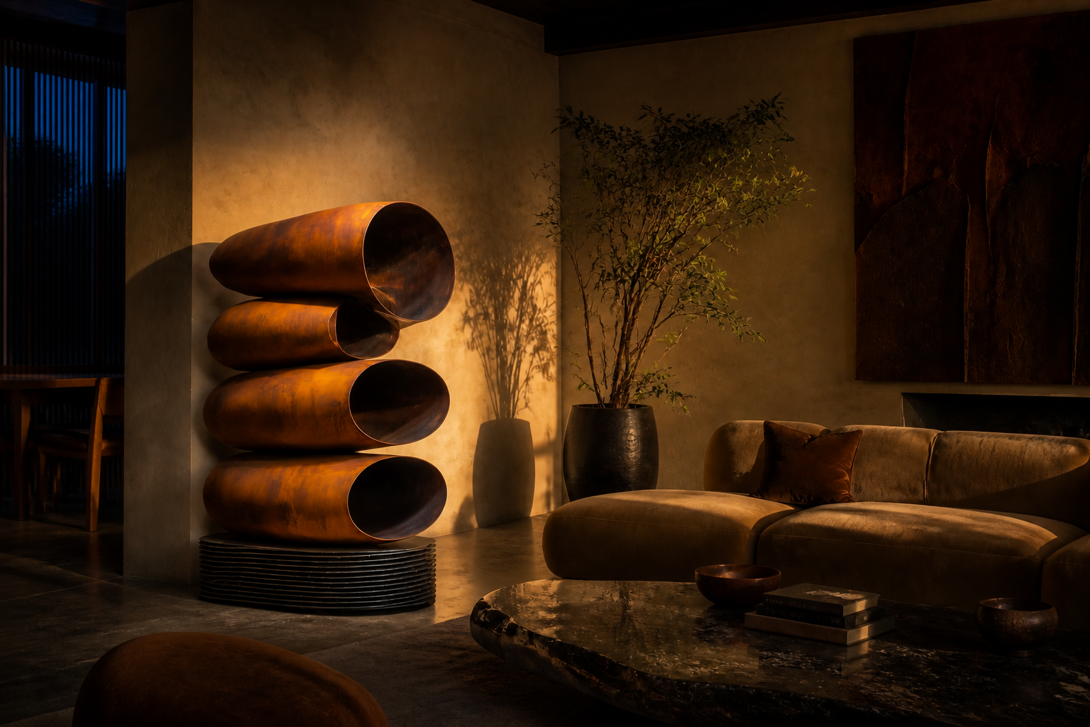 Laya — copper monolith by 1-OPH