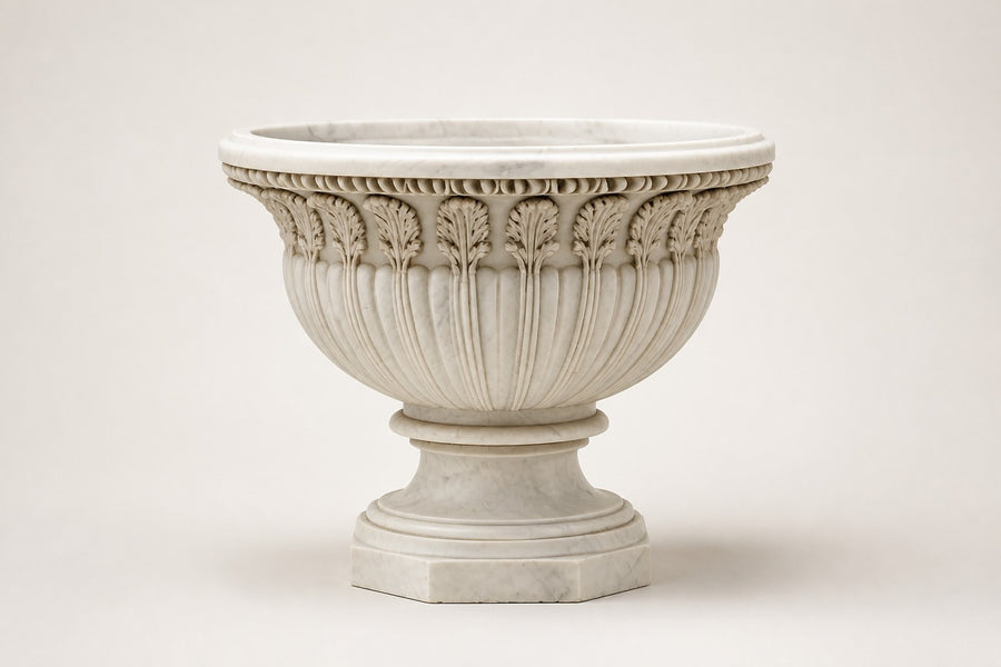 Carrara Acanthus Classical Marble Urn Planter
