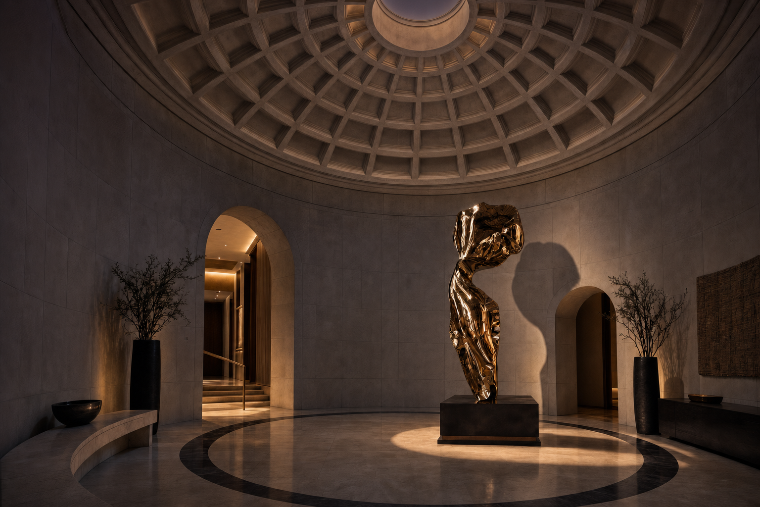 Dorata polished bronze torso sculpture by 1-OPH