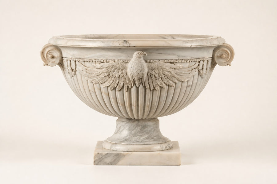 Imperial Eagle Marble Urn Planter
