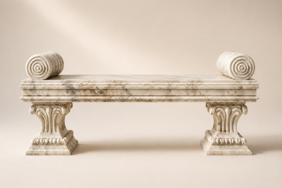 Imperial Volute Marble Bench