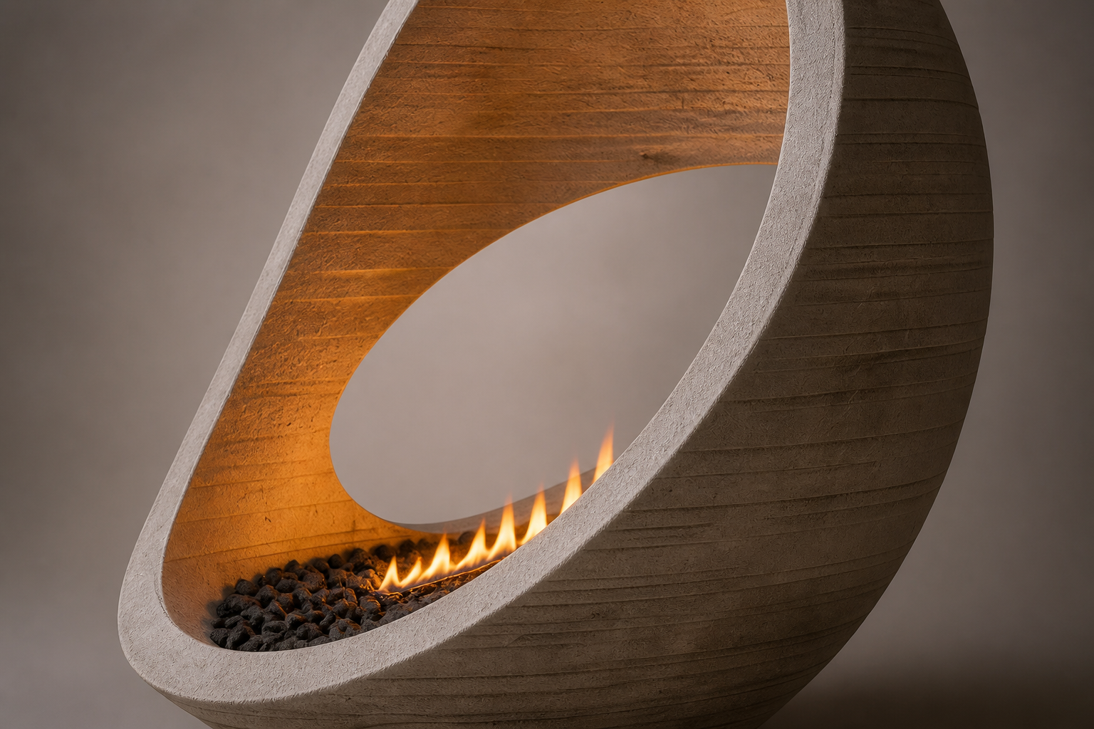 Aurera limestone fireplace by 1-OPH surface detail