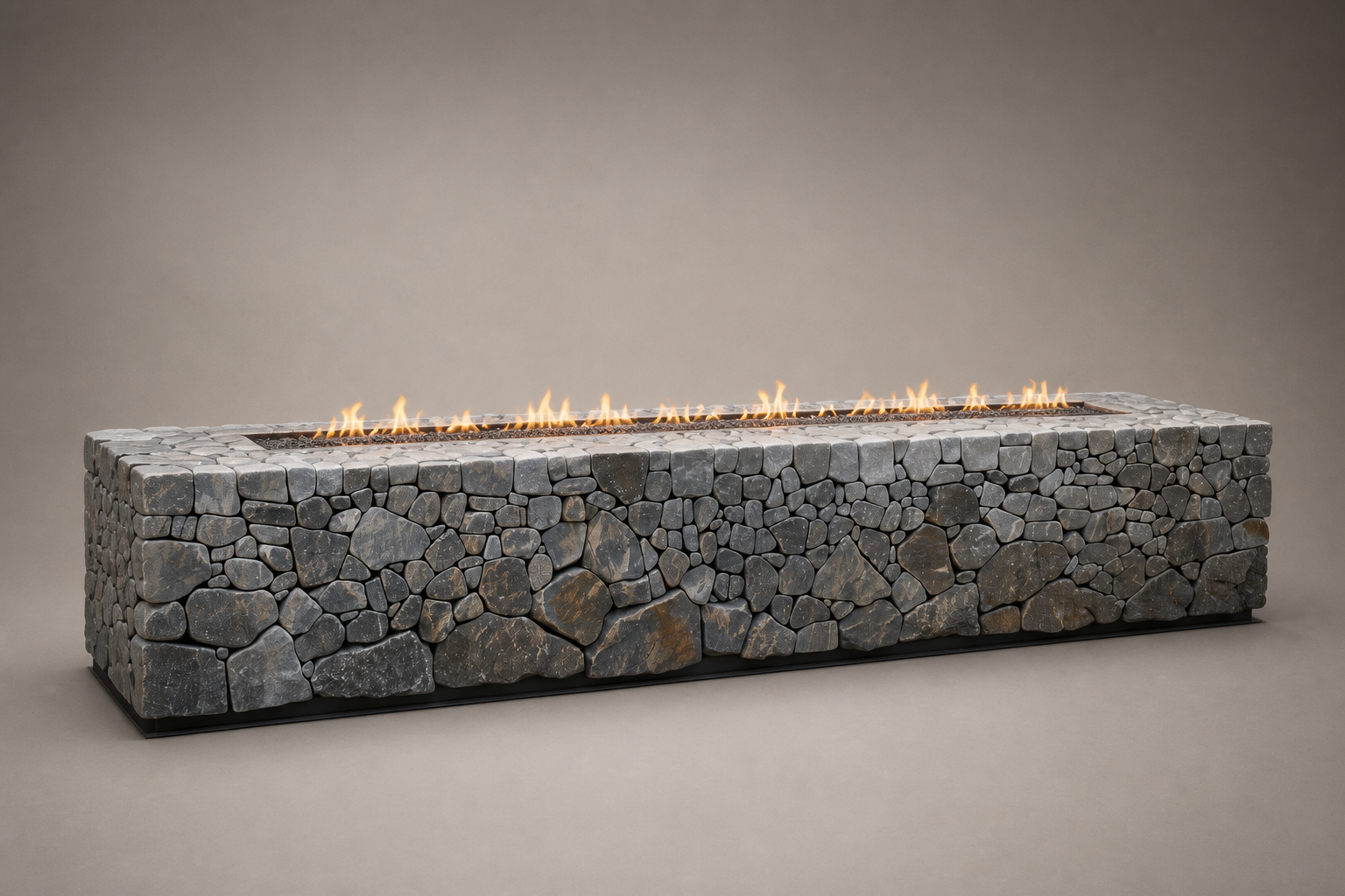 Focara dry-laid stone fireplace by 1-OPH studio view
