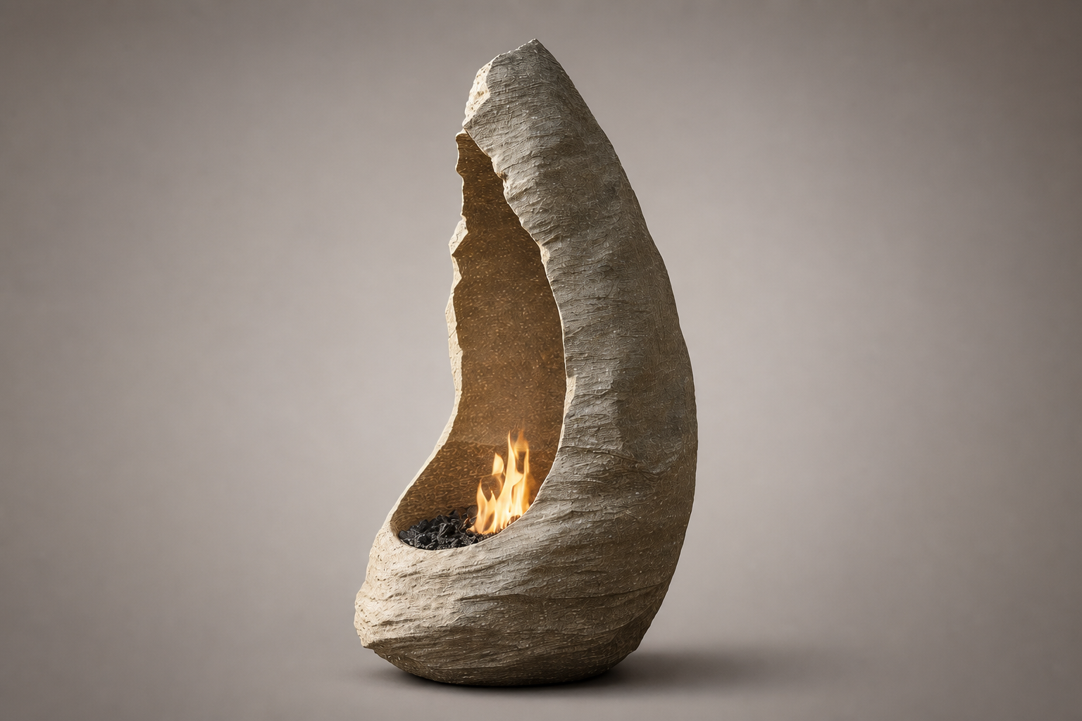 Ardora limestone fireplace by 1-OPH side elevation
