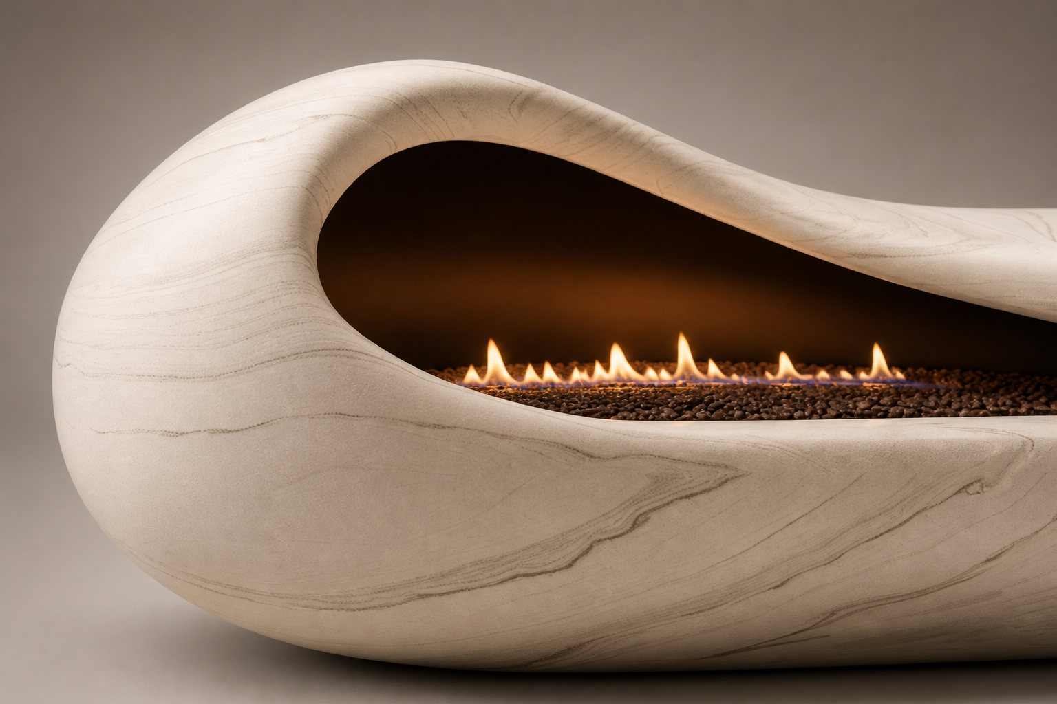 Grottara white marble fireplace by 1-OPH surface detail