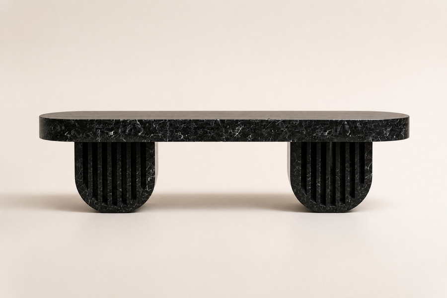 Obsidian Column Marble Bench