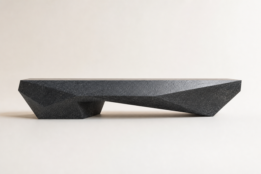 Obsidian Facet Marble Bench