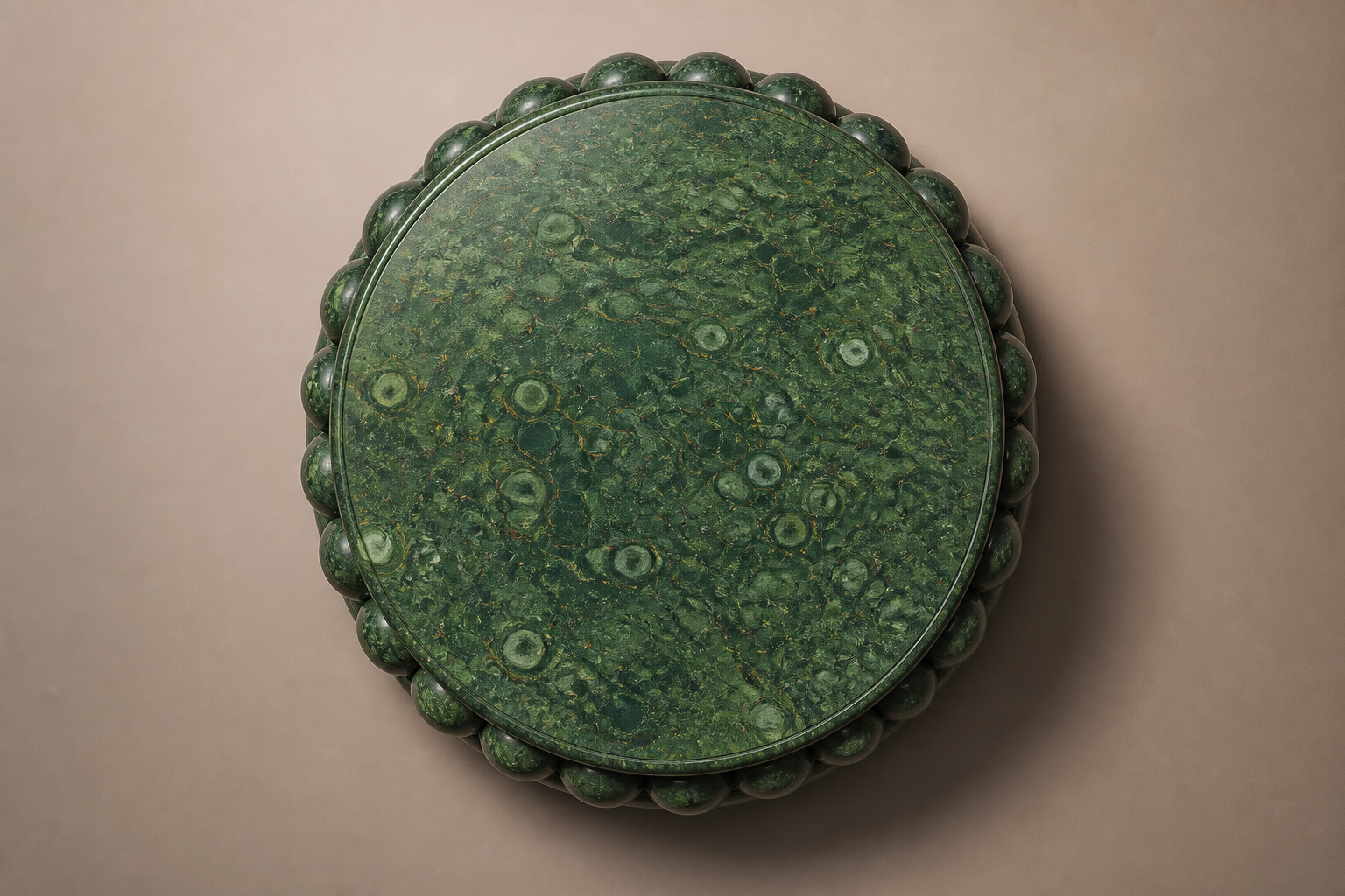 Verde Pillow Base Tall black marble plinth base by 1-OPH, overhead view