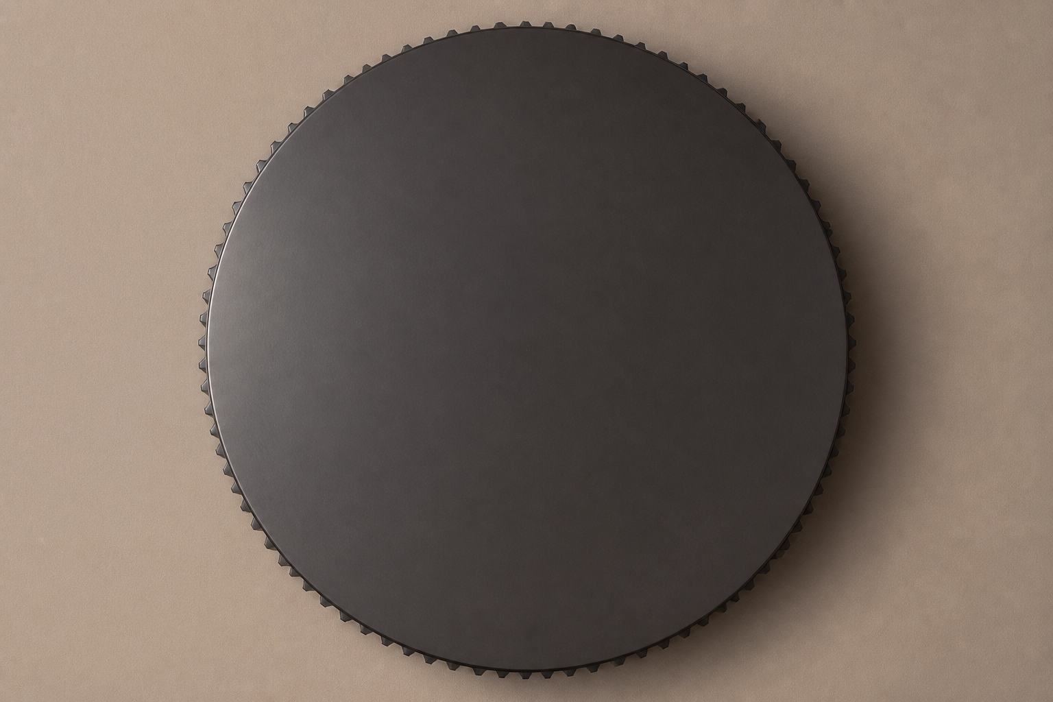 Round Fluted Drum Base black marble plinth base by 1-OPH, overhead view