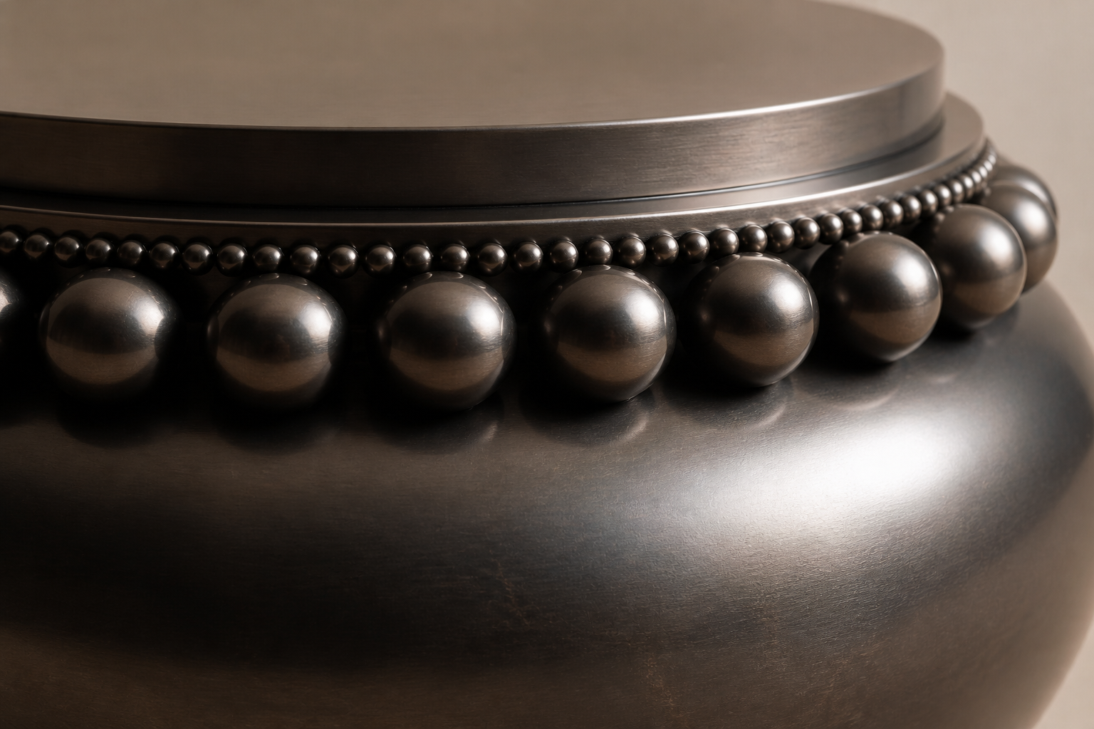 Beaded Pillow Plinth Base black marble plinth base by 1-OPH, surface detail