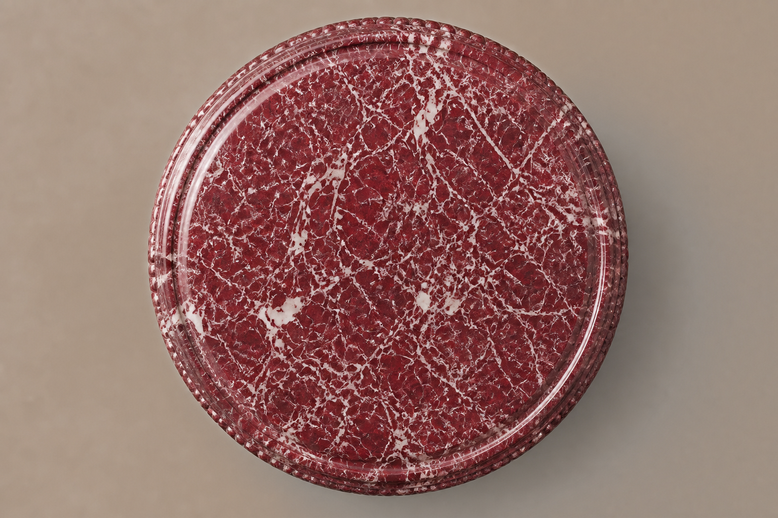 Rosso Levanto Beaded Base rosso levanto marble plinth base by 1-OPH, overhead view