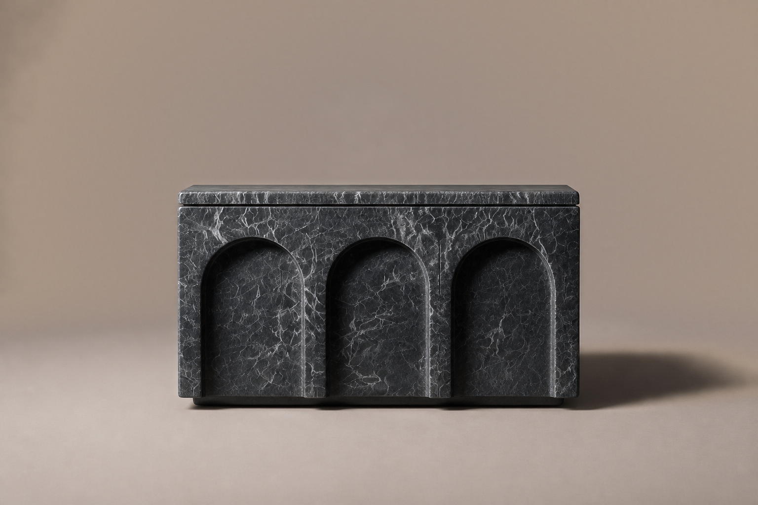 Arcade Base Low black marble plinth base by 1-OPH, surface detail