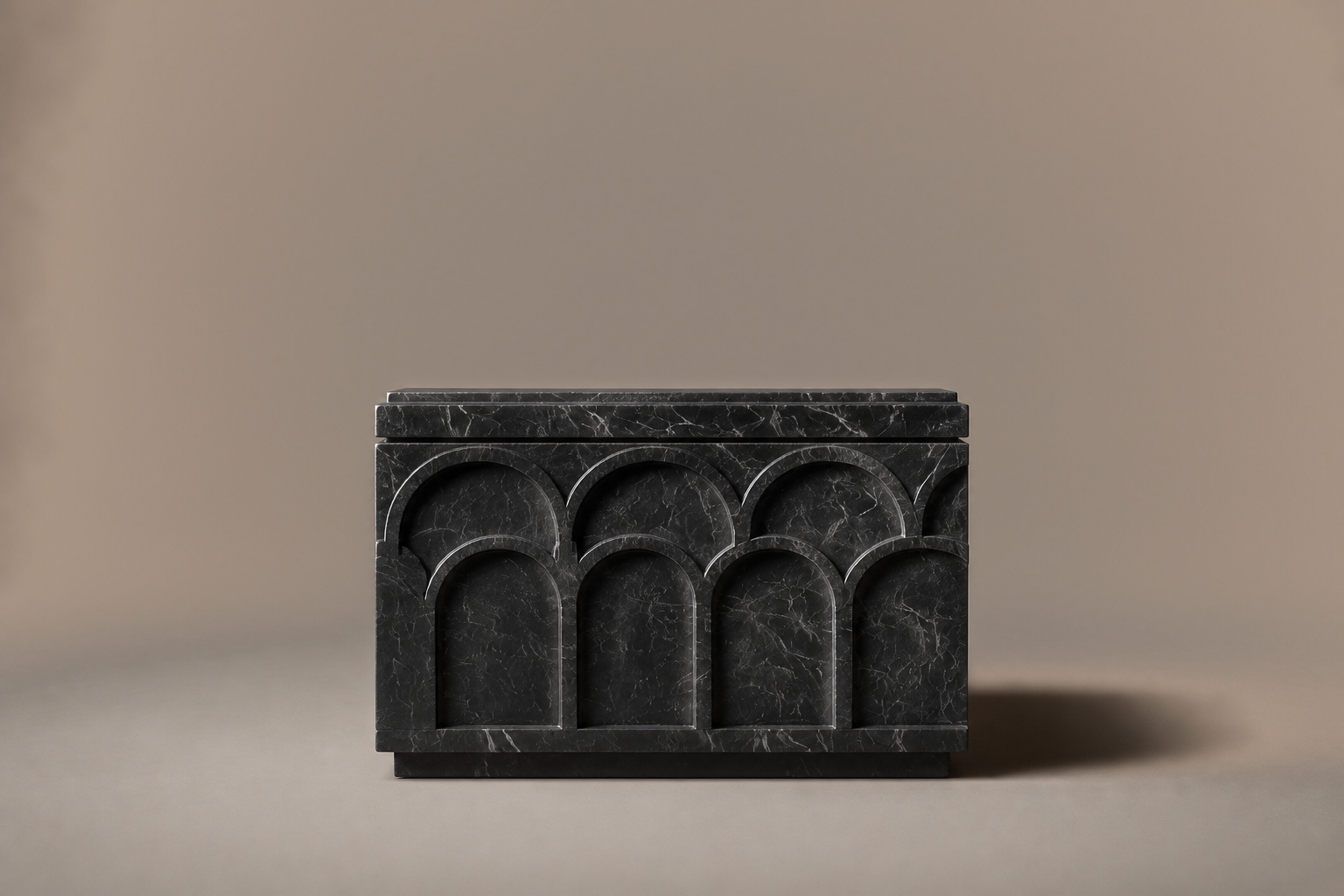 Arcade Base Deep black marble plinth base by 1-OPH, surface detail