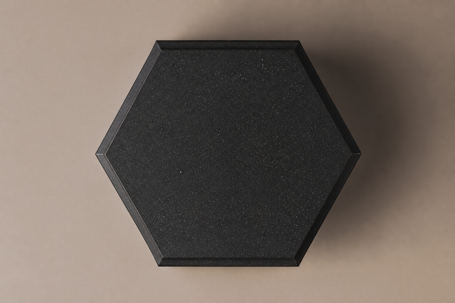 Tapered Pedestal Base Octagonal black granite plinth base by 1-OPH, overhead view