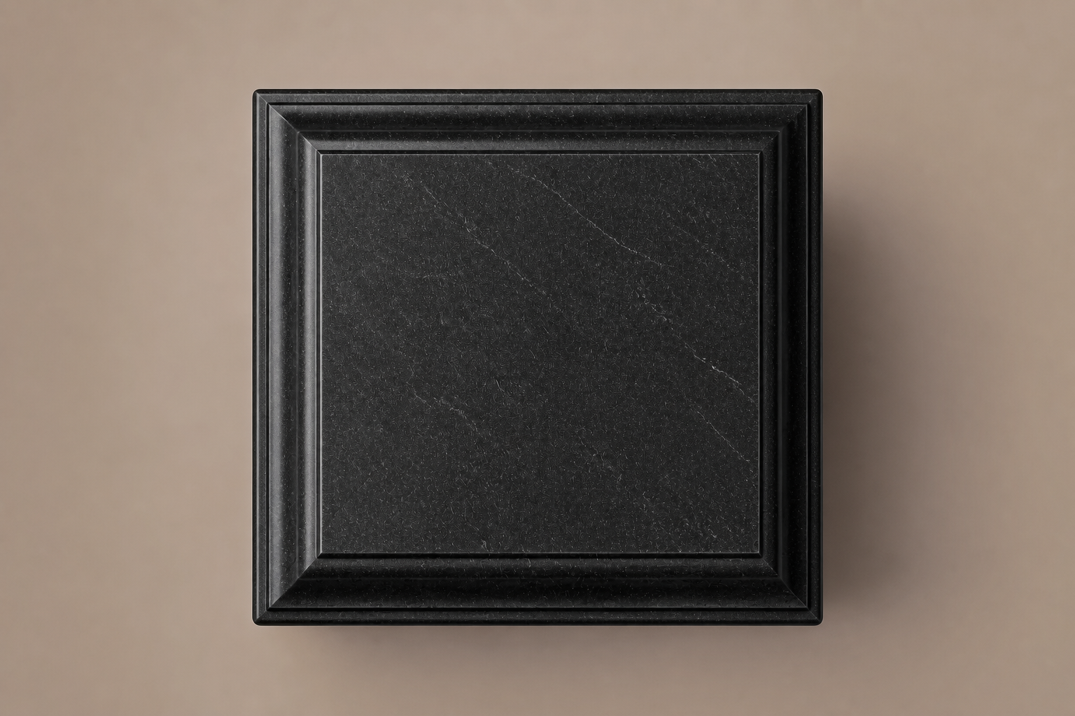 Tapered Pedestal Base Slim black granite plinth base by 1-OPH, overhead view