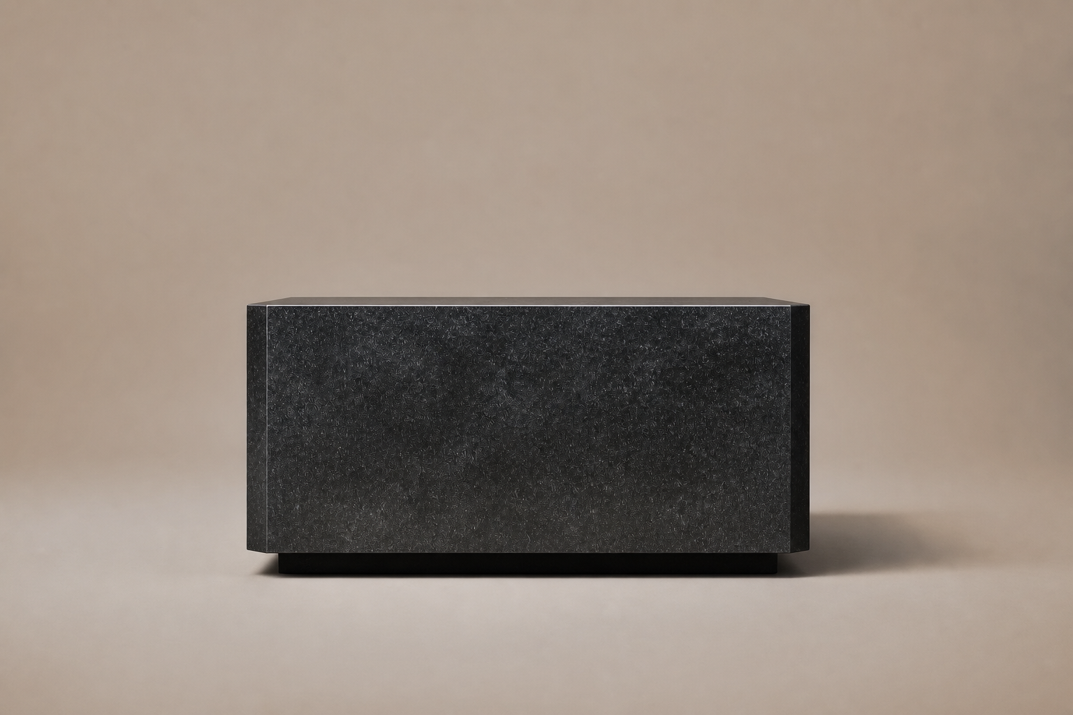 Chamfered Block Base Deep black marble plinth base by 1-OPH, surface detail