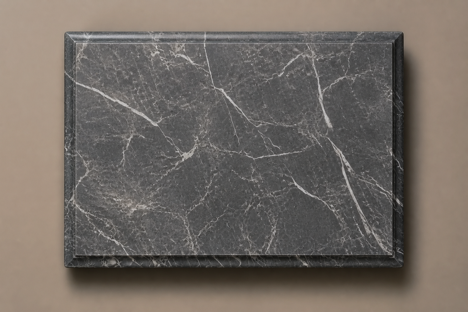 Grigio Ribbed Base Deep grigio carnico marble plinth base by 1-OPH, overhead view