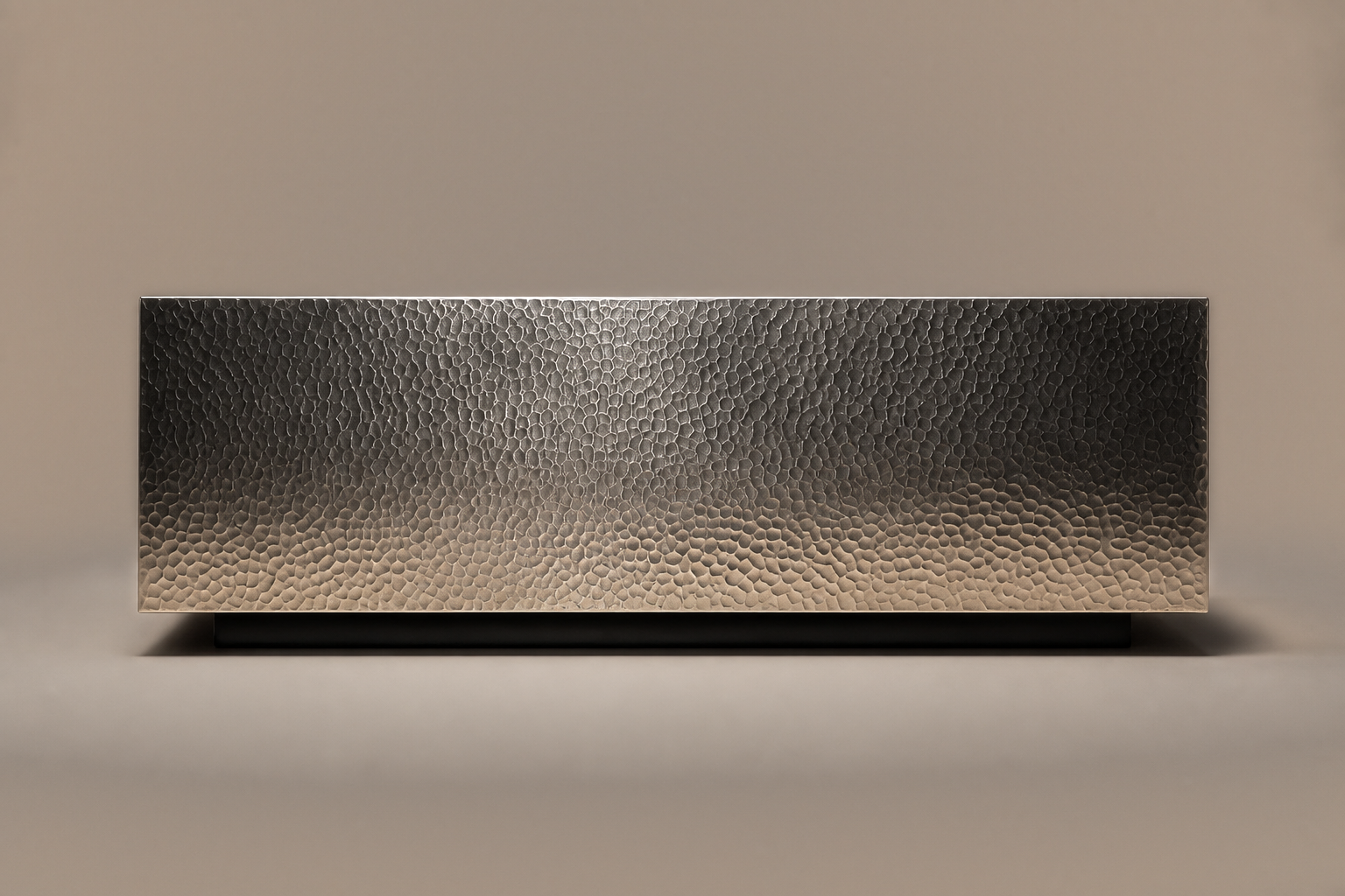 Hammered Gunmetal Base Deep stainless steel 316 plinth base by 1-OPH, side elevation
