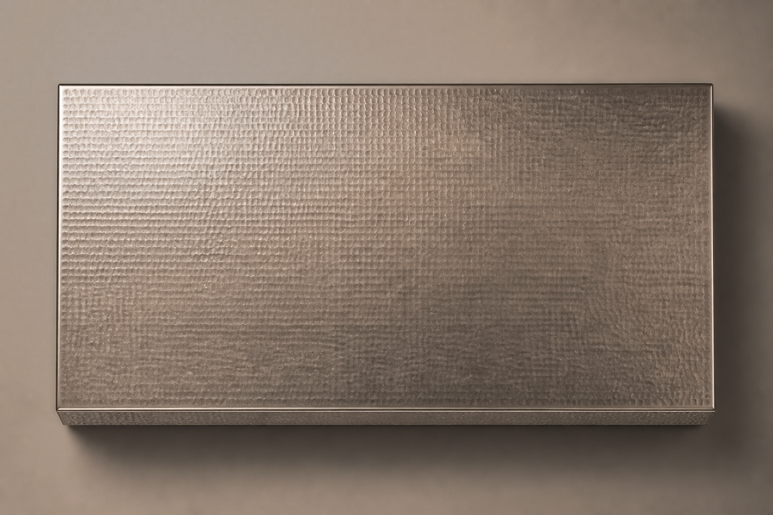 Hammered Gunmetal Base Low stainless steel 316 plinth base by 1-OPH, overhead view