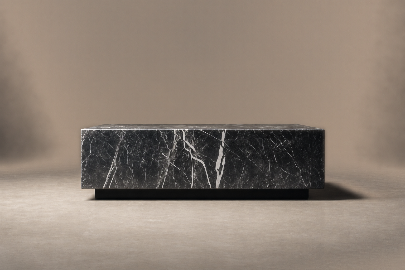 Knife-Edge Base Long black marble plinth base by 1-OPH, surface detail