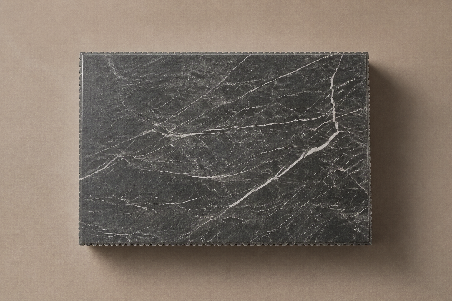 Pietra Grey Reeded Base Grey pietra grey marble plinth base by 1-OPH, overhead view