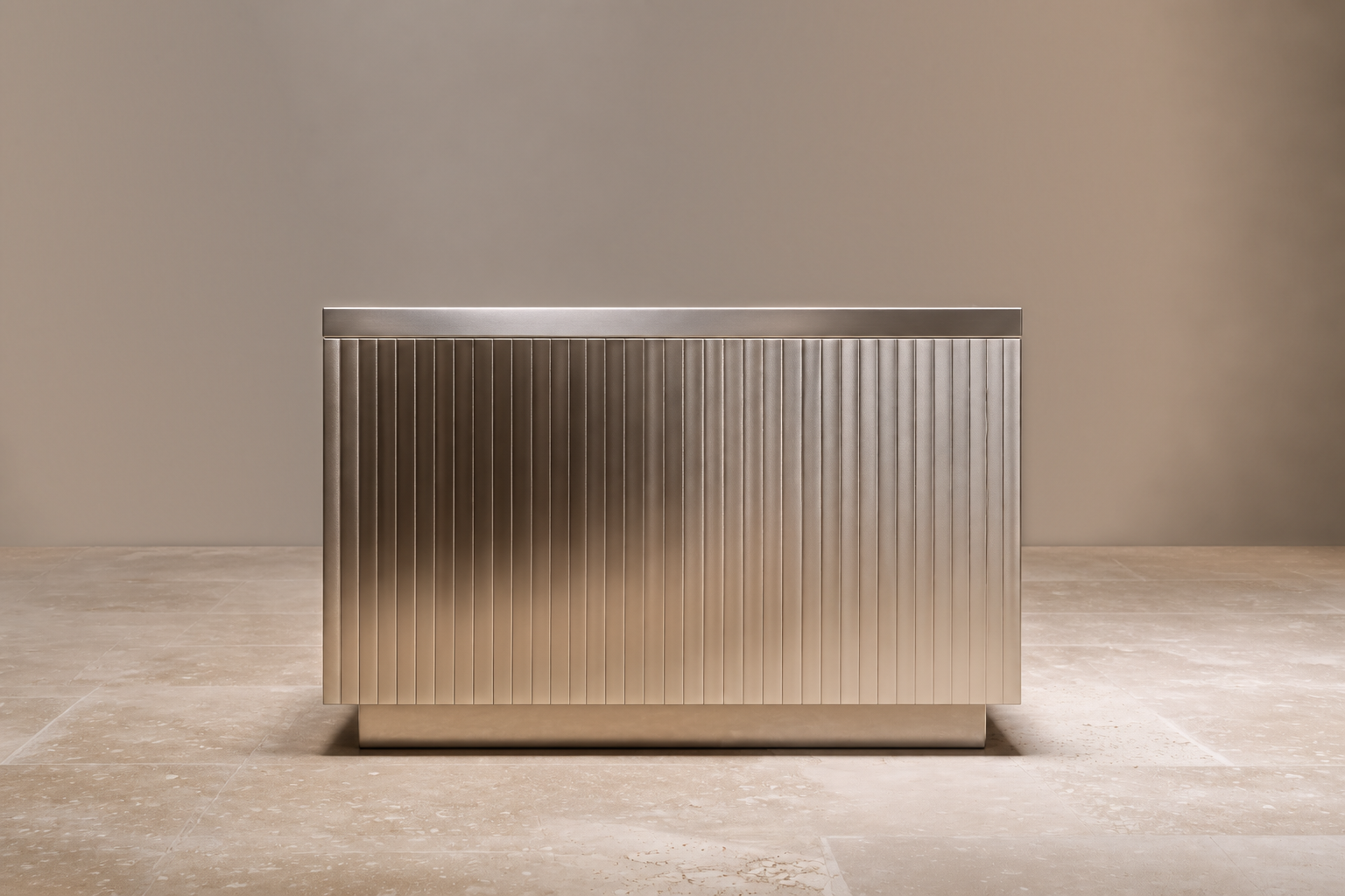 Brushed Stainless Base stainless steel 316 plinth base by 1-OPH, surface detail