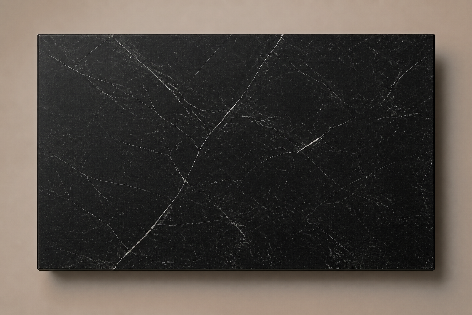 Ribbed Horizontal Base Wide black marble plinth base by 1-OPH, overhead view