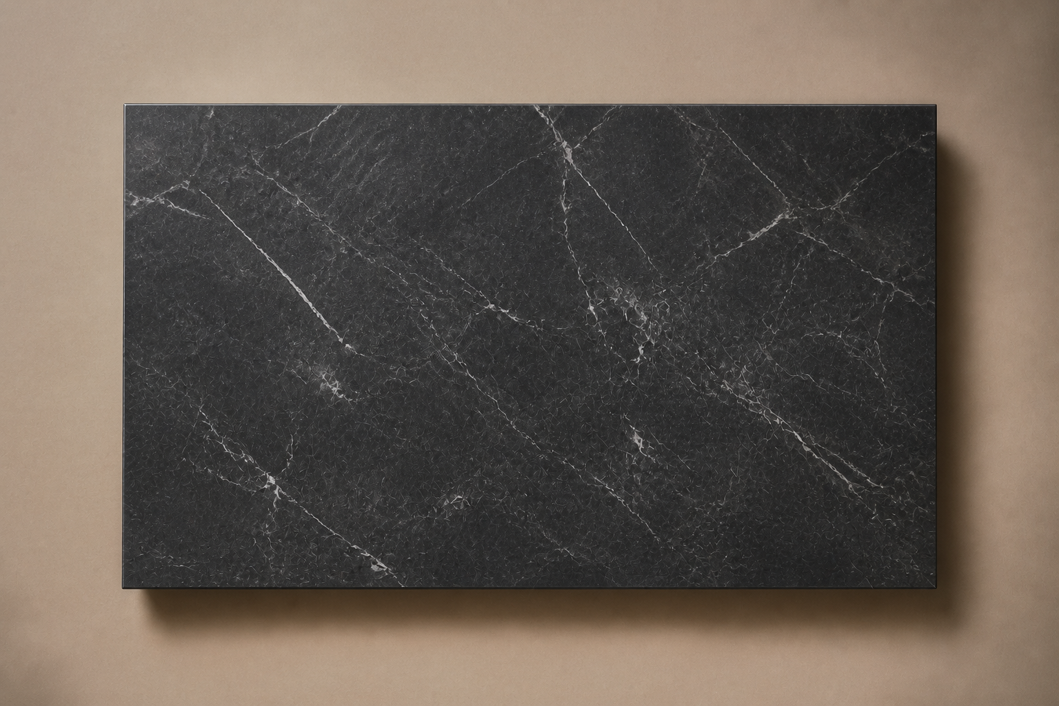 Shadow-Gap Base Deep black marble plinth base by 1-OPH, overhead view
