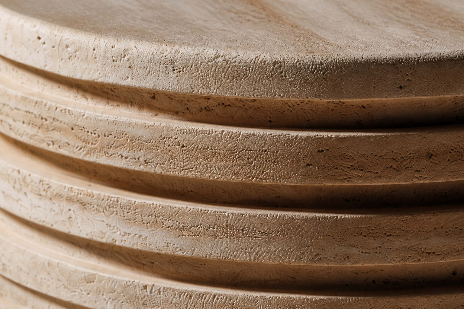 Travertine Stacked Base silver travertine plinth base by 1-OPH, surface detail