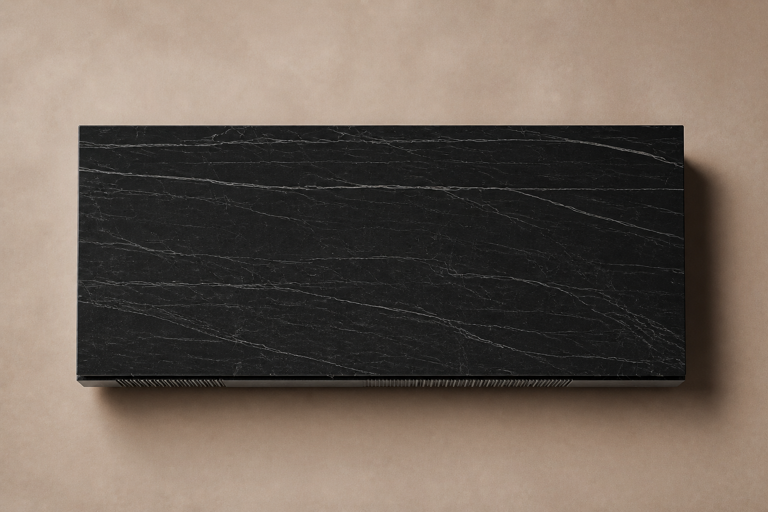 Wire-Line Base Fluted black marble plinth base by 1-OPH, overhead view