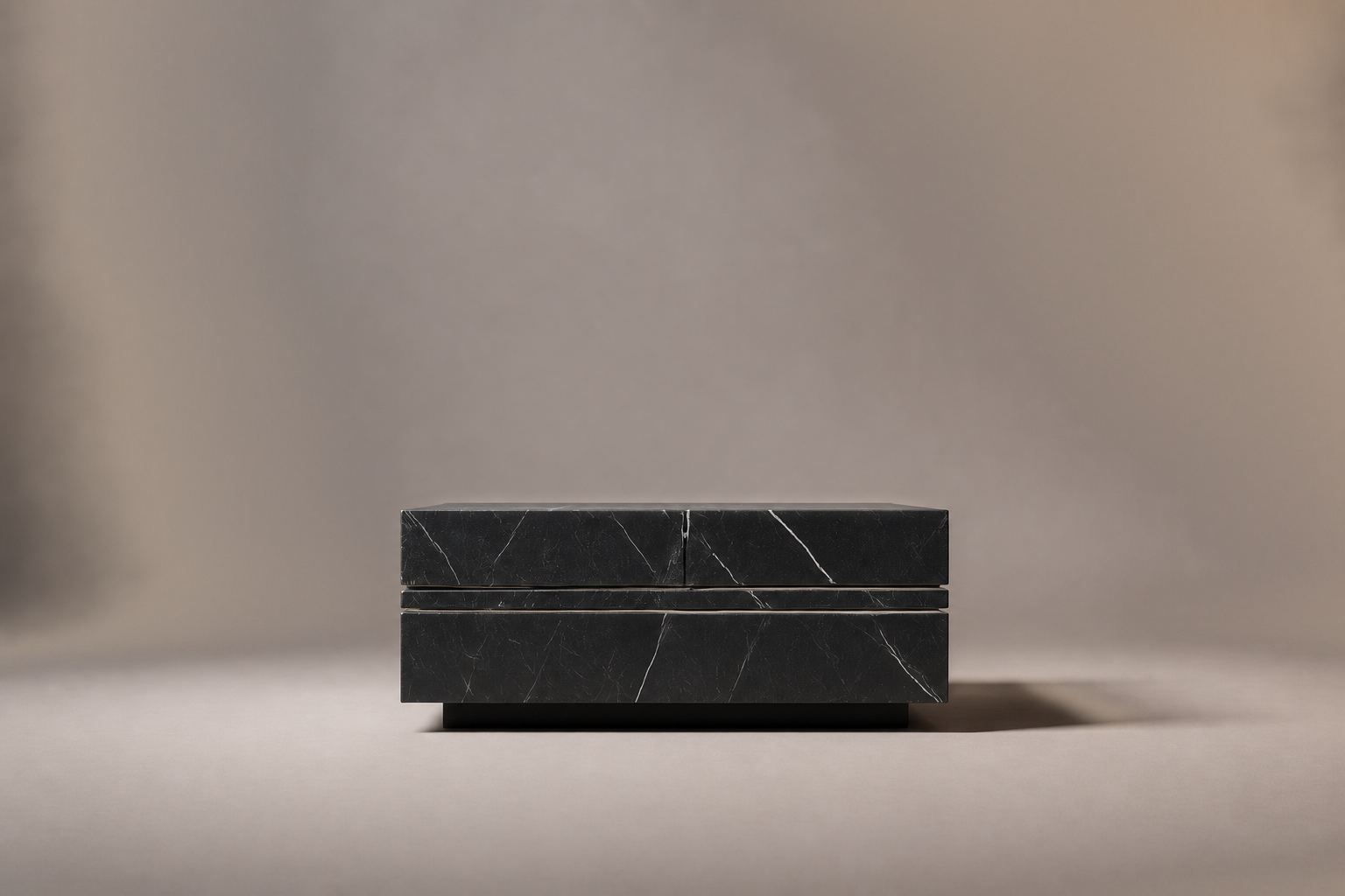Wire-Line Base Plain black marble plinth base by 1-OPH, surface detail