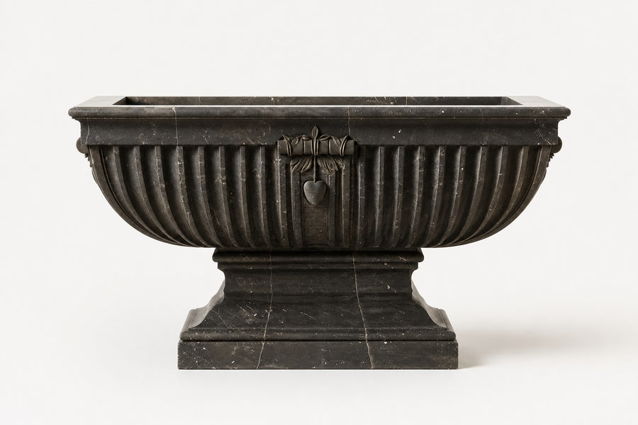 Pietra Grey Garland Marble Urn Planter
