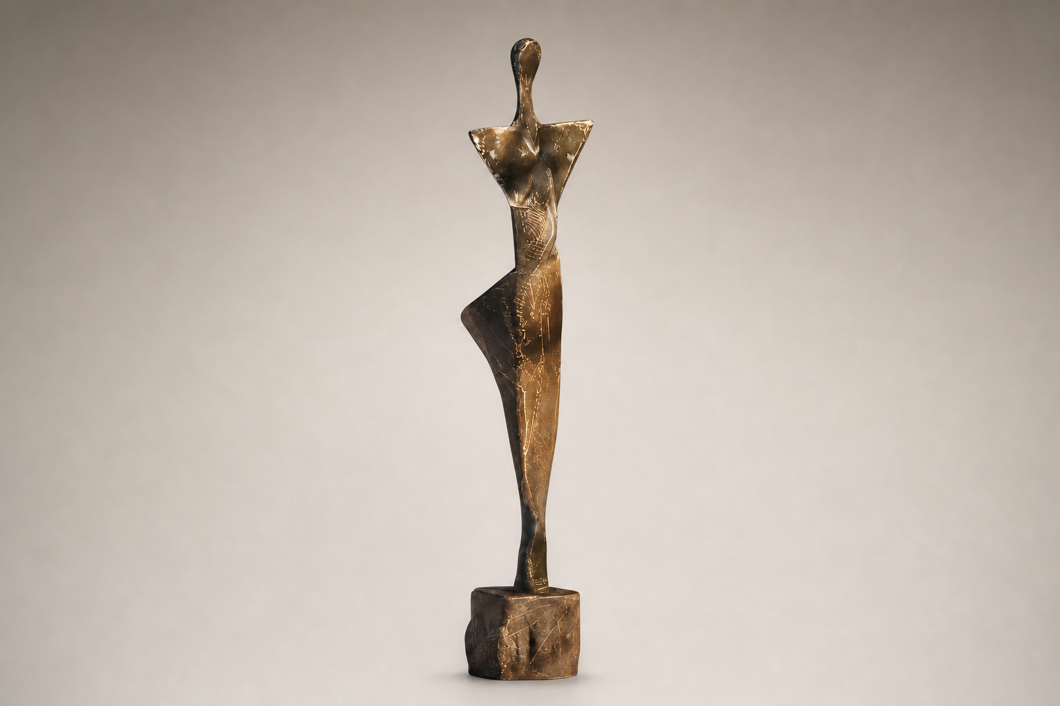 Sahar elongated bronze figure sculpture by 1-OPH