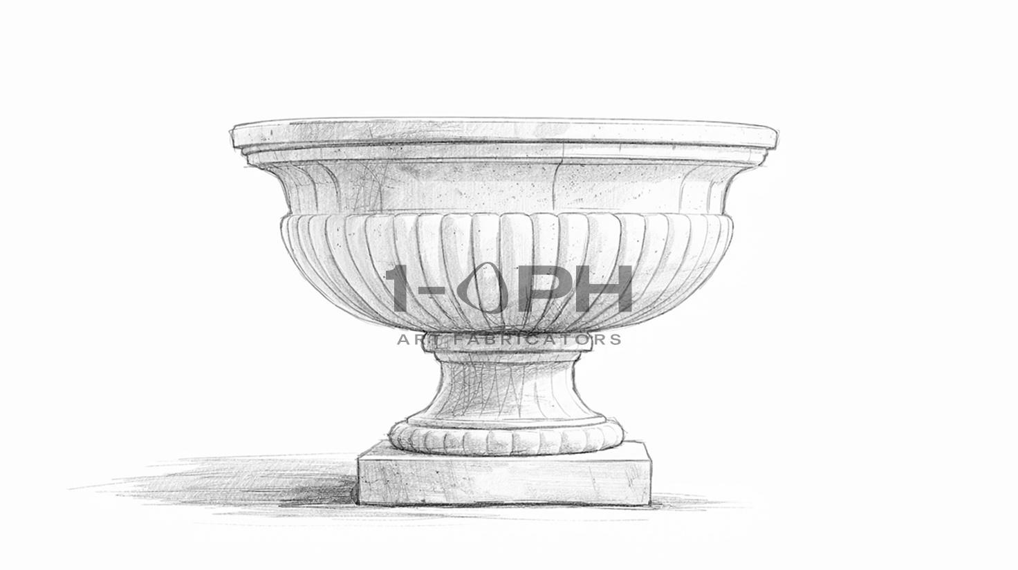 Grand Fluted Estate Marble Urn Planter