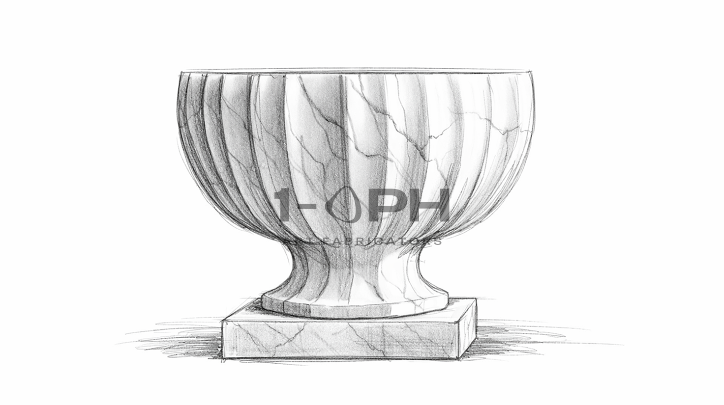 Fluted Marble Urn Planter