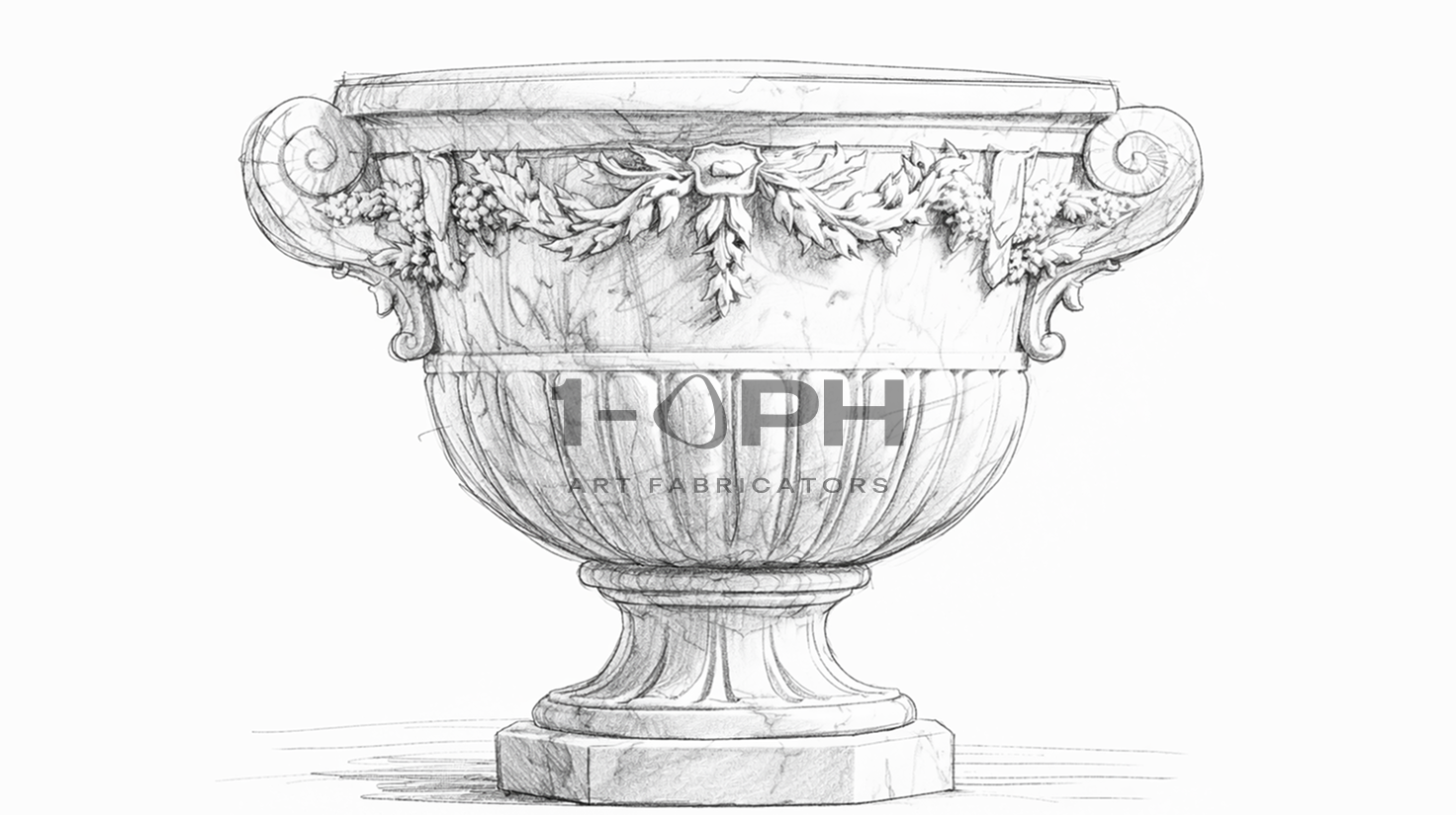 Carrara Floral Garland Marble Urn Planter