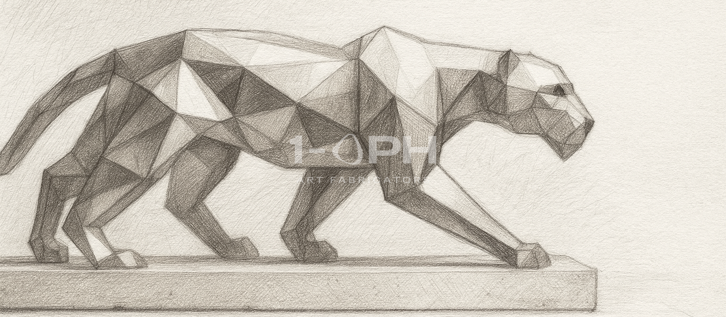 Imperial Stride Panther — Geometric Stainless Steel Sculpture