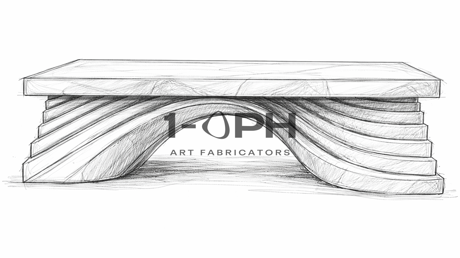 Verde Wave Marble Bench