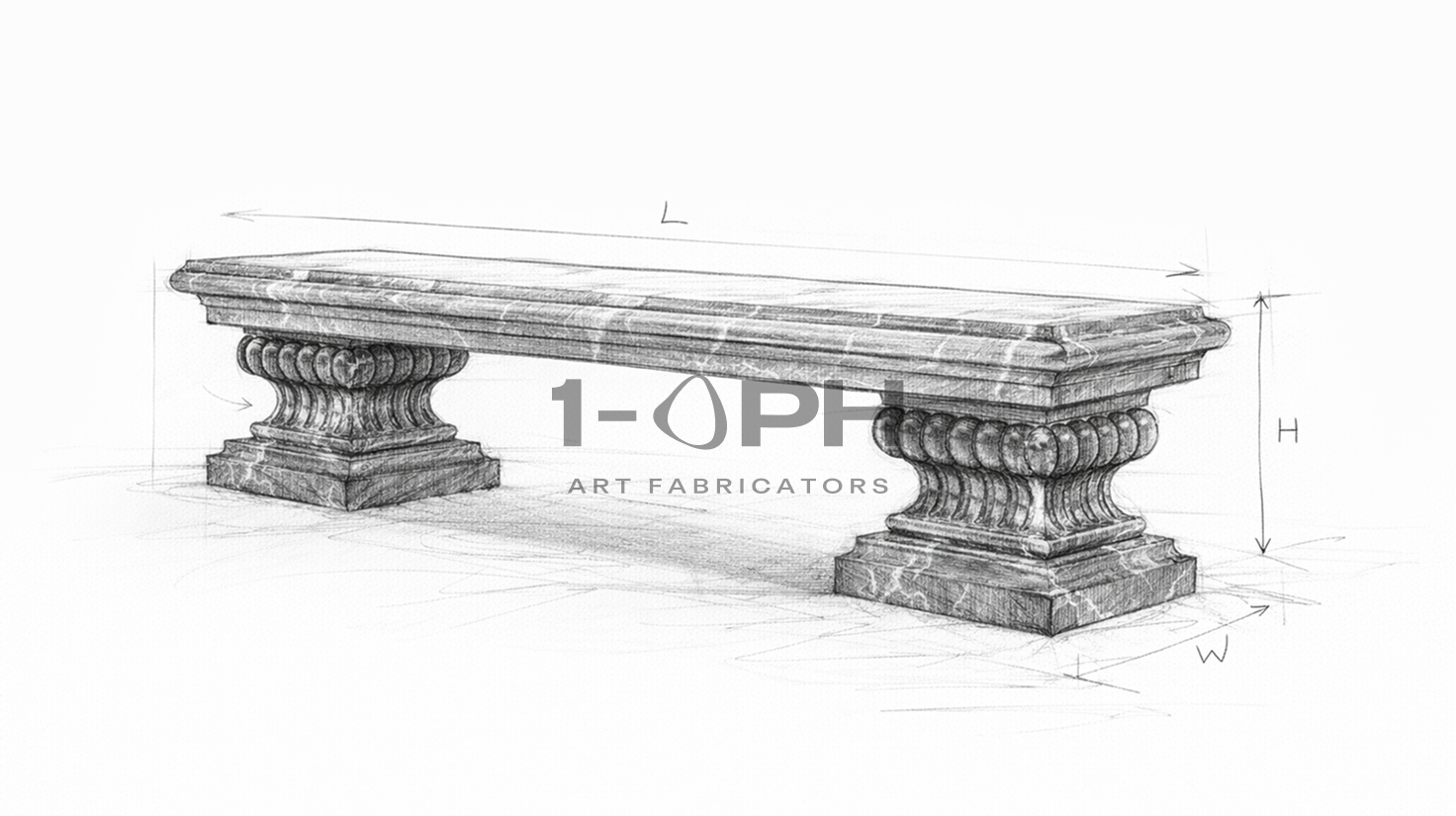 NERO IMPERIAL PEDESTAL BENCH