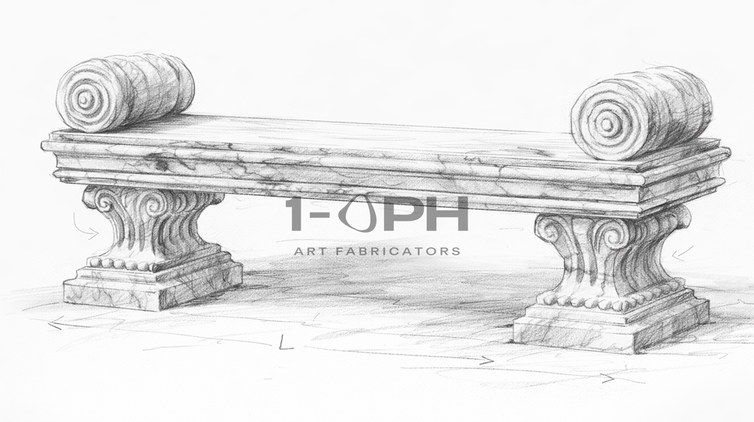 Imperial Volute Marble Bench