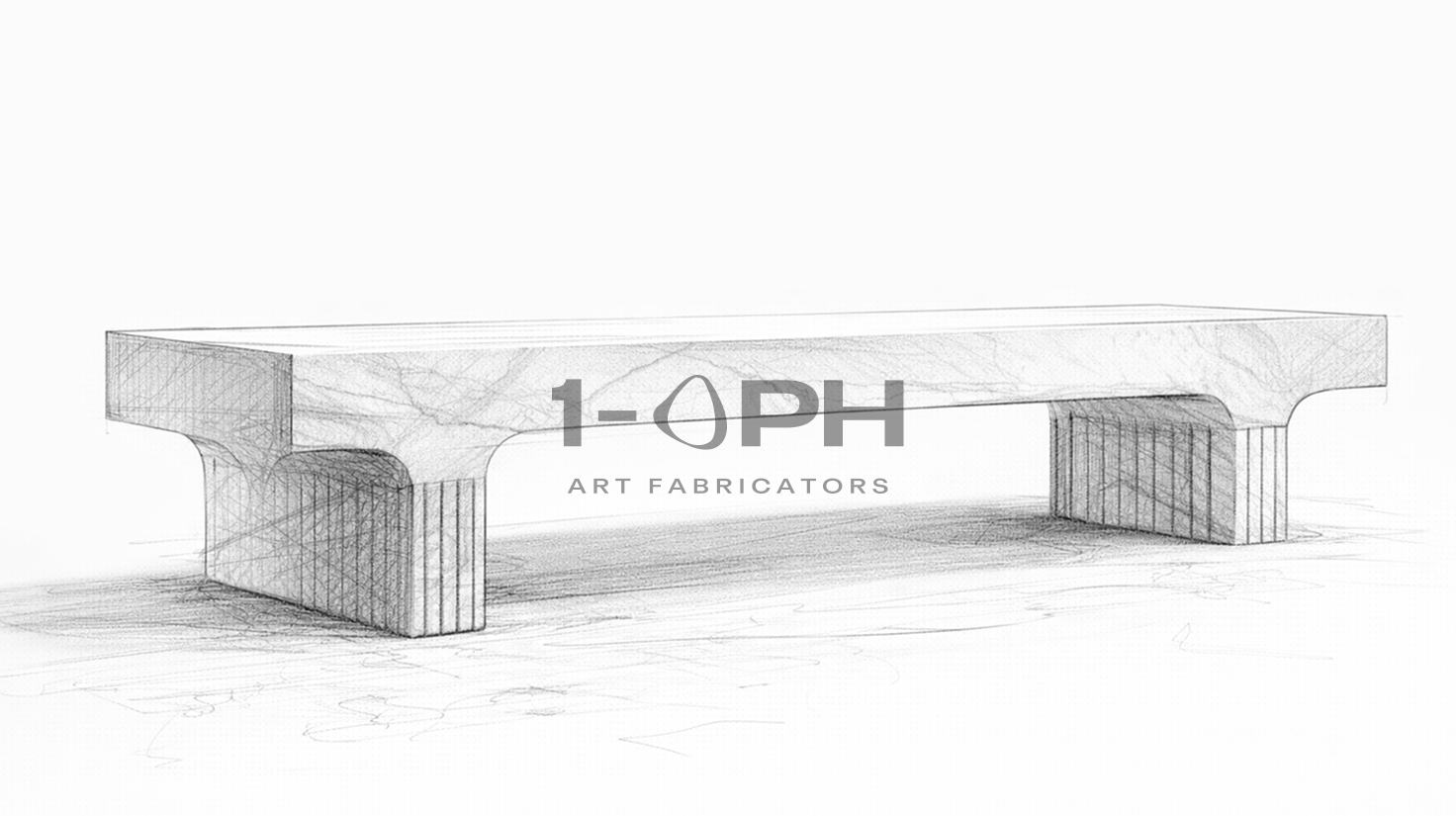 Calacatta Strata Marble Bench