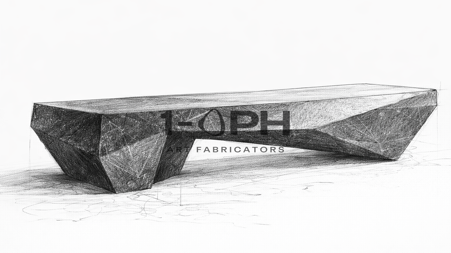 Obsidian Facet Marble Bench