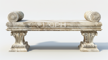 Imperial Volute Marble Bench