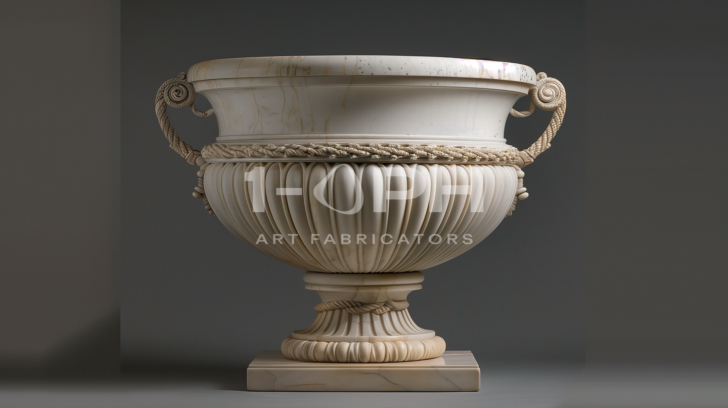 Heritage Rope-Handle Marble Urn Planter