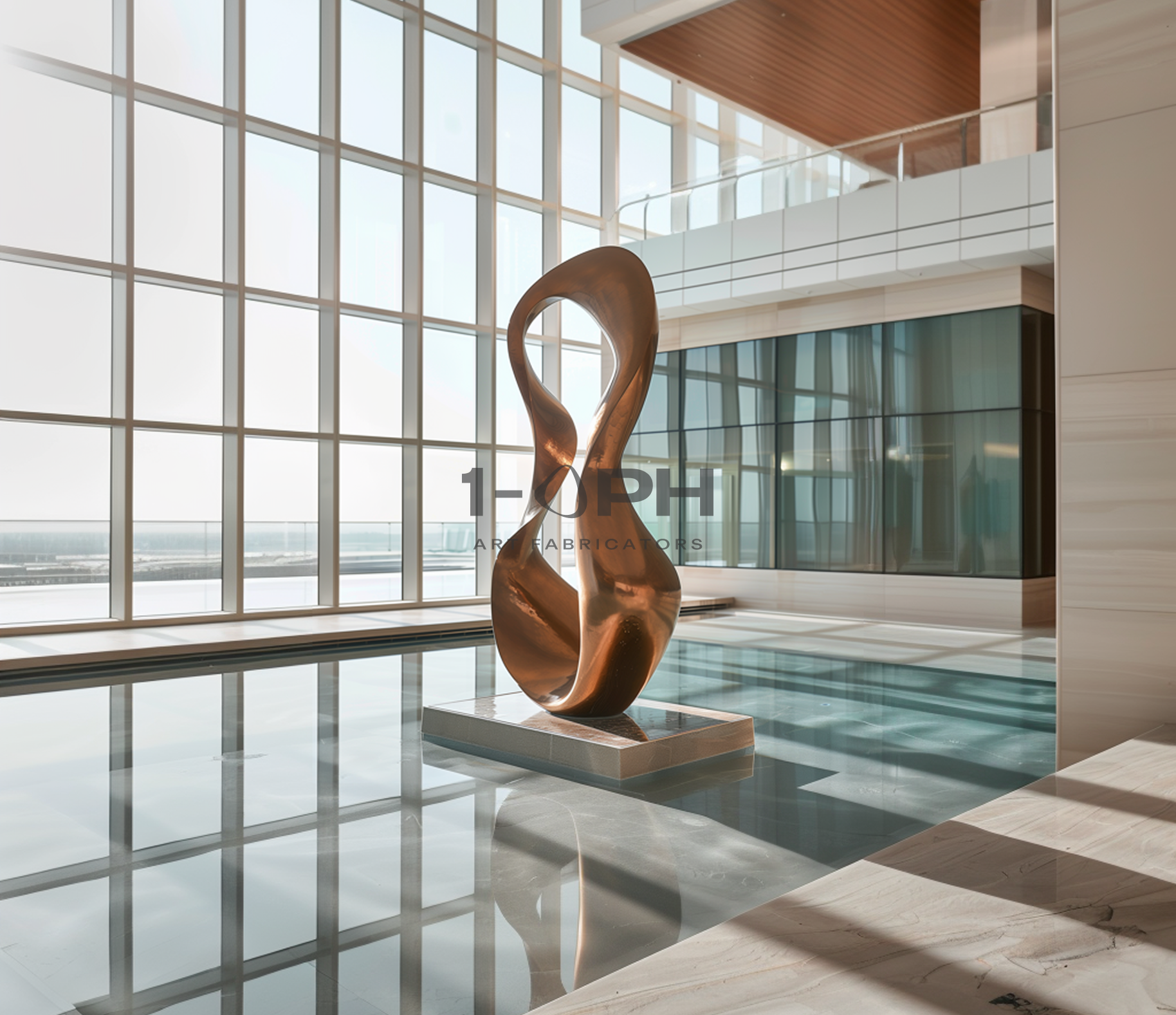 Eternal Flux — Human-Scale Polished Bronze Sculpture